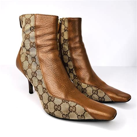 gucci pointed toe high heel boots|gucci boots embellished.